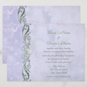 Periwinkle Blue Floral Spring Wedding Kaart (Voorkant / Achterkant)