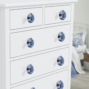 Periwinkle Blue Floral Toile No.1 Keramische Knop