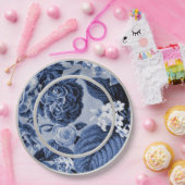Periwinkle Blue Floral Toile No.1 Papieren Bordje (Feest)