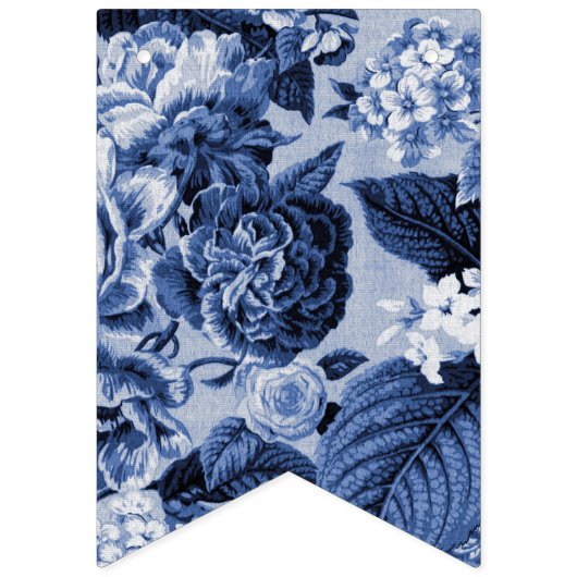 Periwinkle Blue Floral Toile No.1  Vlaggetjes (Eerste vlag)