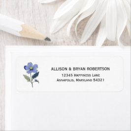 Periwinkle Blue Floral Wedding Invitation Adres Etiket