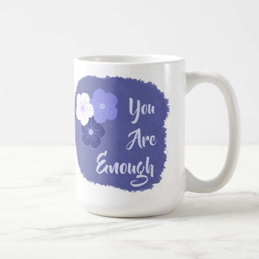 Periwinkle Blue Flowers - je bent genoeg Koffiemok (Rechts)