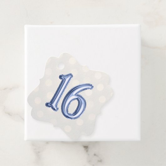 Periwinkle Blue Folie en Gold Bokeh Shimmer Bedankjes Labels (In situ)