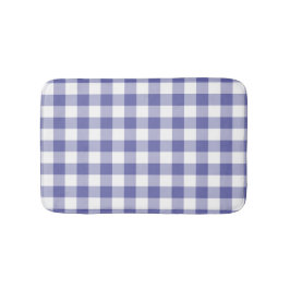Periwinkle Blue Gingham Check Modern Patroon Badmat