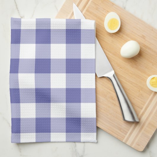 Periwinkle Blue Gingham Trendy Check Pset Pattern Theedoek (Quarter Fold)