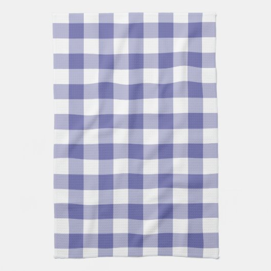 Periwinkle Blue Gingham Trendy Check Pset Pattern Theedoek (Verticaal)
