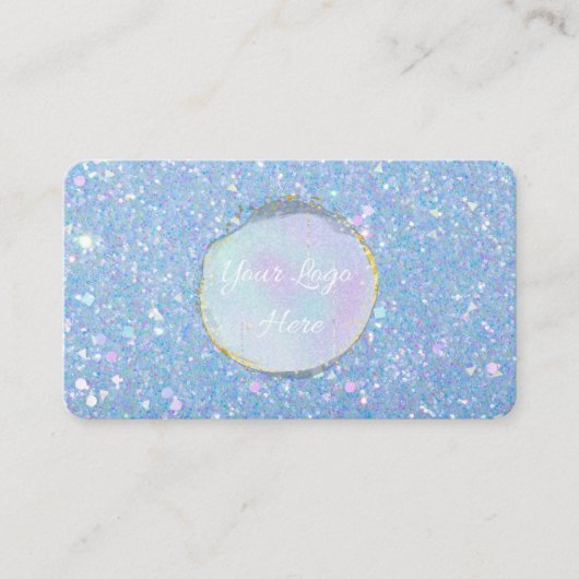 Periwinkle Blue Glitter Custom Visitekaartjes (Voorkant)