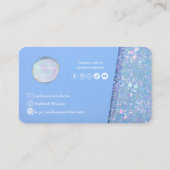 Periwinkle Blue Glitter Custom Visitekaartjes (Achterkant)