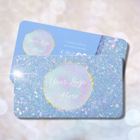 Periwinkle Blue Glitter Custom Visitekaartjes