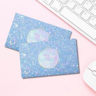 Periwinkle Blue Glitter Custom Visitekaartjes