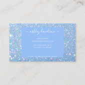 Periwinkle Blue Glitter Customer Loyalty Kaart Visitekaartje (Achterkant)