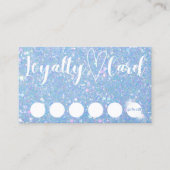 Periwinkle Blue Glitter Customer Loyalty Kaart Visitekaartje (Voorkant)