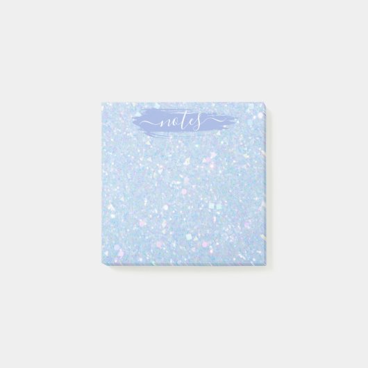 Periwinkle Blue Glitter Glam Note Pad (Voorkant)