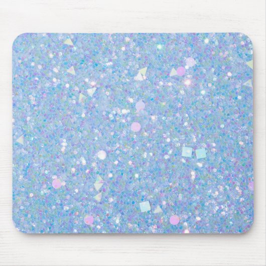 Periwinkle Blue Glitter Modern Glam Muismat (Voorkant)