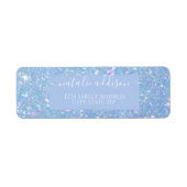 Periwinkle Blue Glitter Return Address Label (Voorkant)