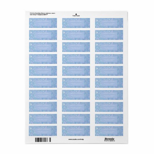 Periwinkle Blue Glitter Return Address Label (Full Sheet)