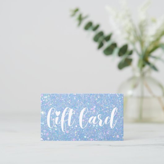 Periwinkle Blue Glitter Store Gift Kaarten Visitekaartje (Staand voorkant)