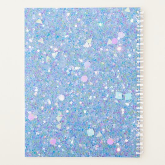 Periwinkle Blue Glitter Yarly Planner (Achterkant)