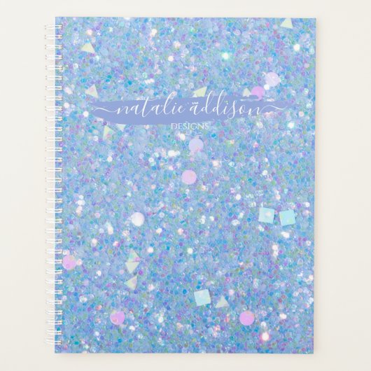 Periwinkle Blue Glitter Yarly Planner (Voorkant)
