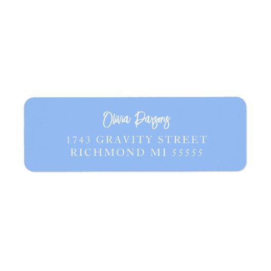 Periwinkle Blue Hand Lettering Scripting Etiket (Voorkant)