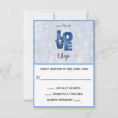 Periwinkle Blue Hydrangea Floral Wedding RSVP-kaar RSVP Kaartje (Voorkant)