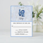 Periwinkle Blue Hydrangea Floral Wedding RSVP-kaar RSVP Kaartje (Staand voorkant)