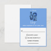 Periwinkle Blue Hydrangea Wedding Response Kaart (Voorkant / Achterkant)