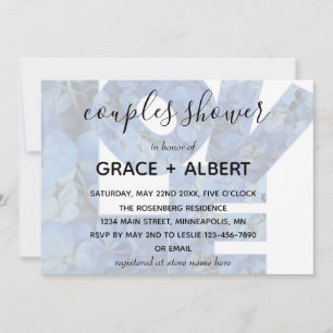 Periwinkle Blue Hydrangeas Couples Shower Kaart