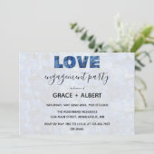 Periwinkle Blue Hydrangeas Engagement Party Kaart (Staand voorkant)