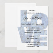 Periwinkle Blue Hydrangeas-LOVE repesial Dinner Kaart (Voorkant / Achterkant)