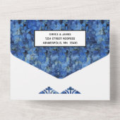 Periwinkle Blue Hydrangeas Wedding All In One Uitnodiging (Achterkant)