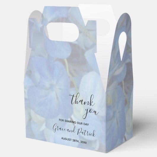 Periwinkle Blue Hydrangeas Wedding Favor Box Bedankdoosjes (Geopend)