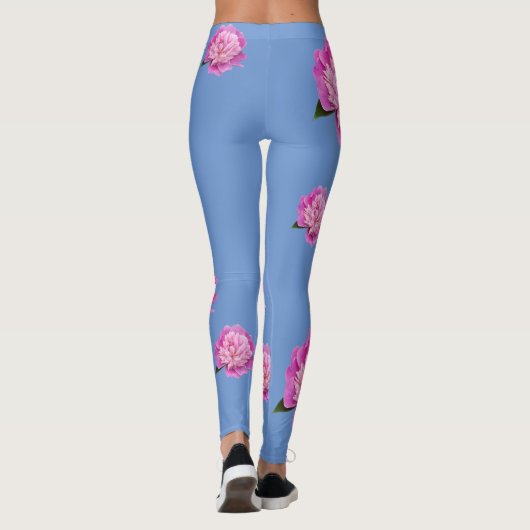 Periwinkle Blue-Leggings met roze ventilatorontwer Leggings (Achterkant)