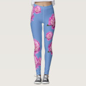 Periwinkle Blue-Leggings met roze ventilatorontwer Leggings (Voorkant)
