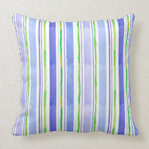 Periwinkle Blue Lime Green Waterverf Stripe