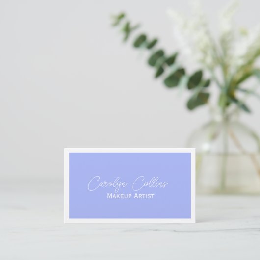 Periwinkle Blue Minimalist Visitekaartje (Staand voorkant)