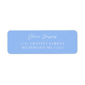 Periwinkle Blue Modern elegant met scripts Etiket (Voorkant)