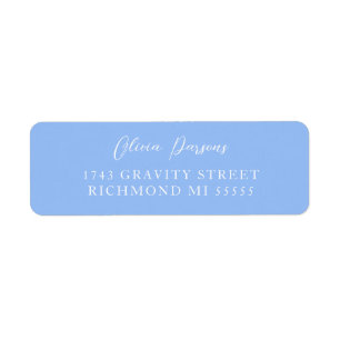 Periwinkle Blue Modern elegant met scripts Etiket
