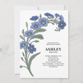 Periwinkle Blue Modern Floral Vrijgezellenfeest Kaart (Voorkant)