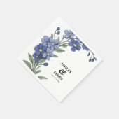 Periwinkle Blue Modern Floral Wedding Servet (Hoek)