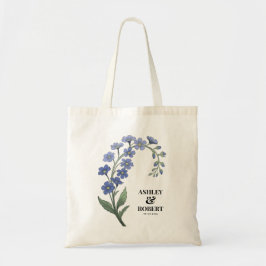 Periwinkle Blue Modern Floral Wedding Welkom Tote Bag