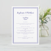 Periwinkle Blue Modern Simple Wedding Framed Chic Menu (Staand voorkant)
