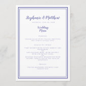 Periwinkle Blue Modern Simple Wedding Framed Chic Menu (Voorkant)