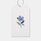 Periwinkle Blue Moderne Bloemen Huwelijk Dank u Cadeaulabel (Achterkant)