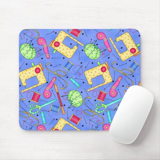 Periwinkle Blue Sewing Notions Mousepad Muismat (Met muis)