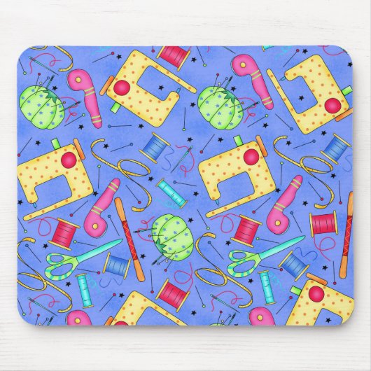 Periwinkle Blue Sewing Notions Mousepad Muismat (Voorkant)