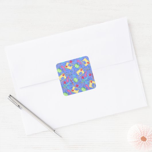 Periwinkle Blue Sewing Notions Sticker (Envelop)