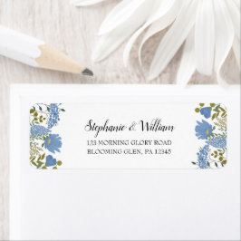 Periwinkle Blue Spring Floral Return Address Etiket