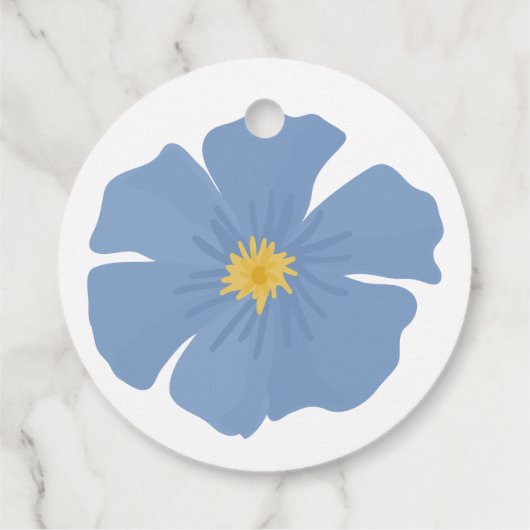 Periwinkle Blue Spring Floral Wedding Bedankjes Labels (Achterkant)