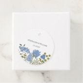 Periwinkle Blue Spring Floral Wedding Bedankjes Labels (In situ)